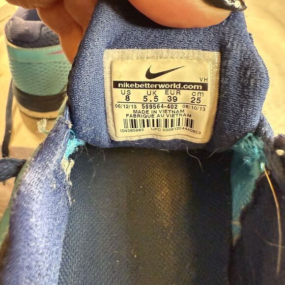 Nike Dual Fusion Run 2 Shoes Womens Size 8 Turquoise Athletic Running Sneakers - Picture 7 of 9